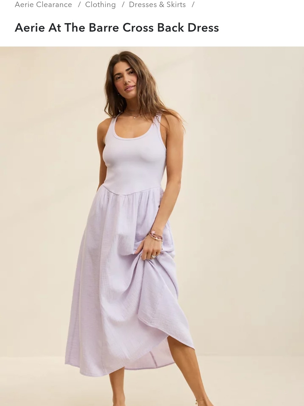 Aerie Cross Back Lavender Maxi Dress - Picture 4 of 5